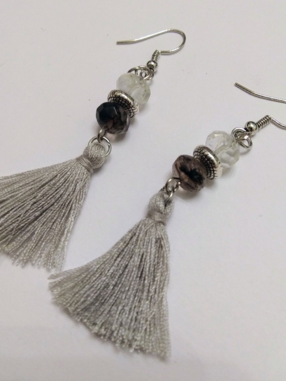 🌟3/$15 Silver Gray Tassel Drop Earrings